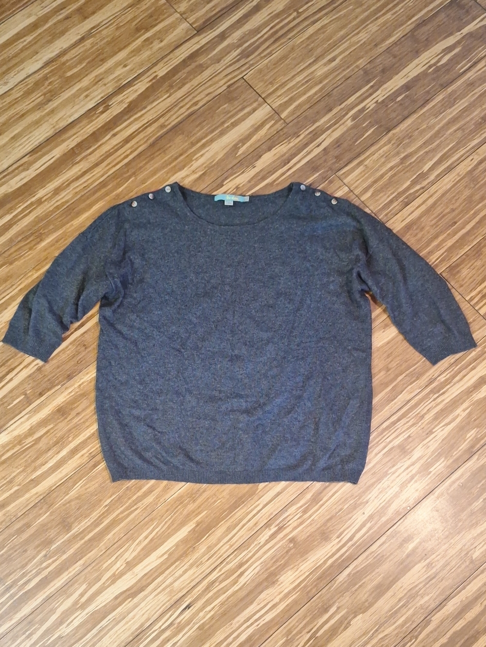 Boden Gray 3/4 Sleeve Sweater Size 8 Viscose/cashmere/cotton Blend